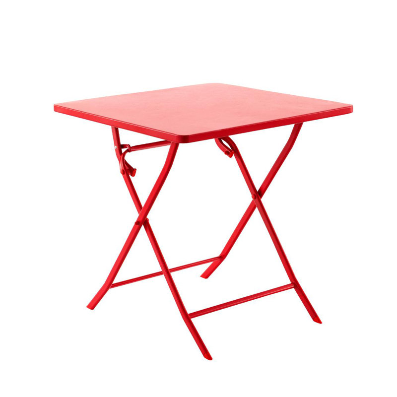 Nifleim Square Metal Folding Outdoor Bistro Table , 70cm cm W 70cm cm D, Currant