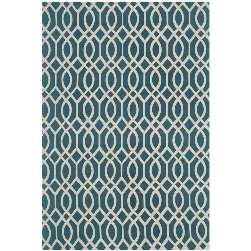 Tapis géométrique en coton tissé à la main Holsworthy Cedar Brook, Rectangle 7'3" x 9'3"