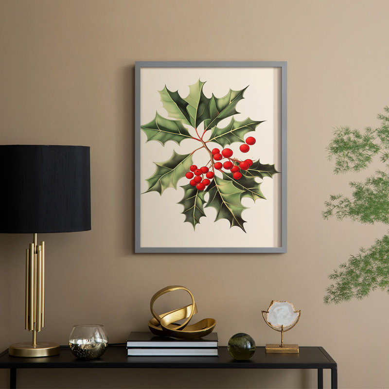 Art des Fêtes de Noël - série 2 - CCXLVI, reproduction encadrée - bois massif, H 11 po x l 9 po, Gris