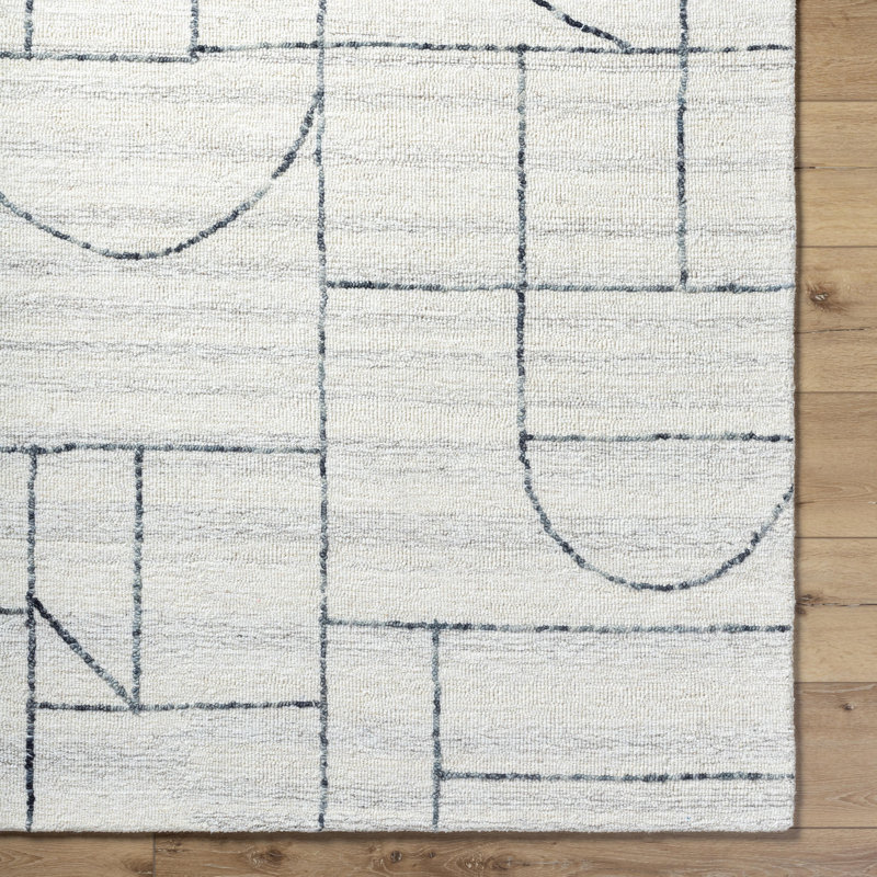 Caelob Hand Tufted Wool Abstract Indoor Rug, Rectangle 2' x 3'
