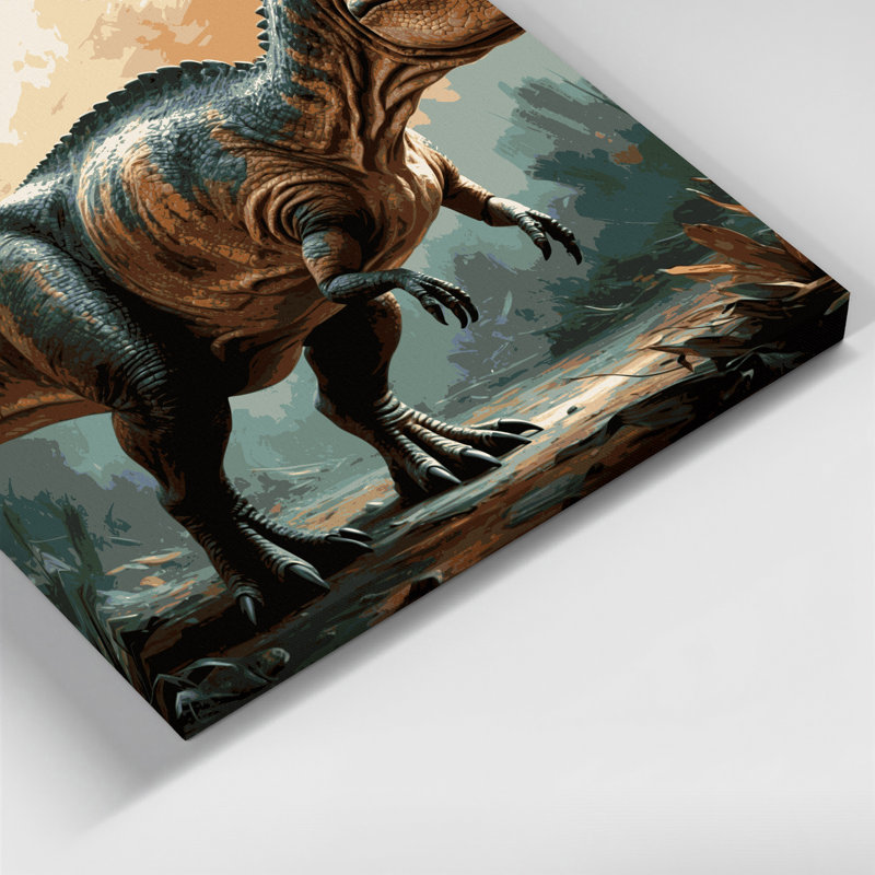 «Dinosaur Albertosaurus», art mural sur toile brune, H 11 po x l 14 po