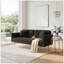 Canapé-lit convertible en velours noir ultra doux 69,7 po, garniture cloutée et coussin décoratif assorti