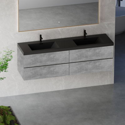 Meuble-lavabo mural moderne pour salle de bain