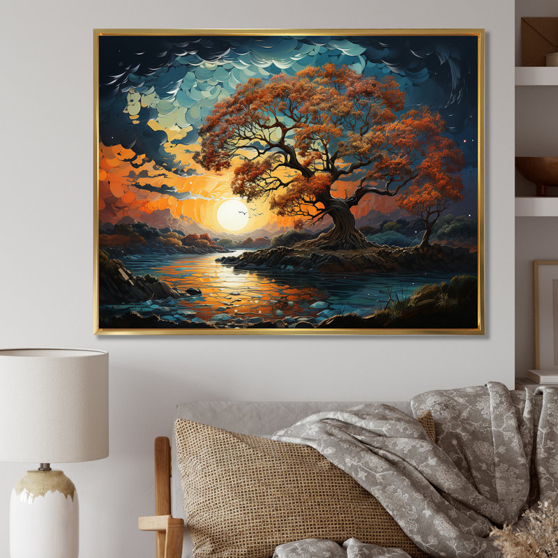 «Sunrise Charm», reproduction d'art sur toile encadrée, Cadre flottant doré, H 24 po x l 32 po x P 1 po