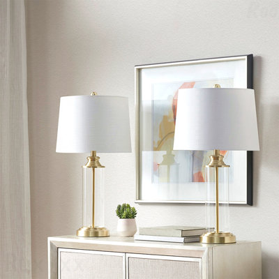 Lampe de table - Accent cylindrique en verre, ensemble de 2