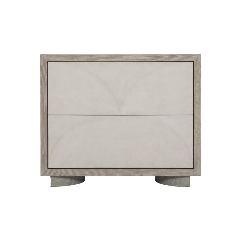 Lunula Flaxen Beige 2-Drawer Transitional Nightstand