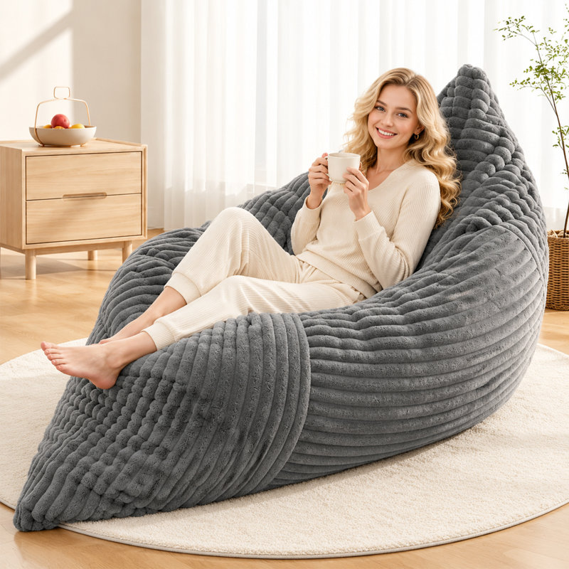 3 in 1 Bean Bag Chair Giant BeanBag Chairs Convertible Bean Bag Floor Cushionwith Machine Washable Cover,Beanbag Chairsfor Adult