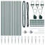 Fence Posts With Spike 13 Pcs Diameter32 Mm Galvanised Steel-2001151218-2001151228
