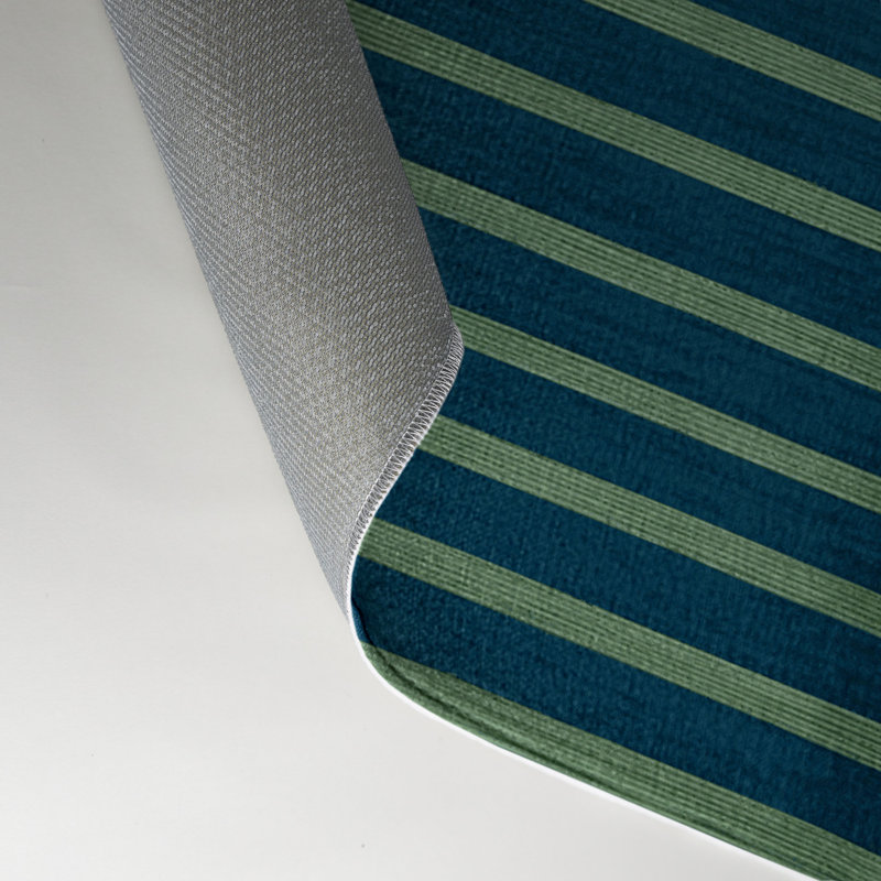 Tapis intérieur / extérieur vert HorizontalStripes, Rectangulaire 3 pi x 5 pi