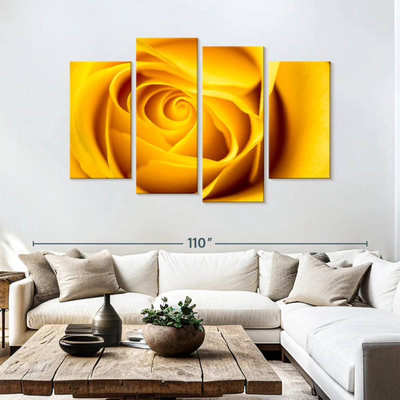 Rose jaune Harnek, H 54 po x l 84 po