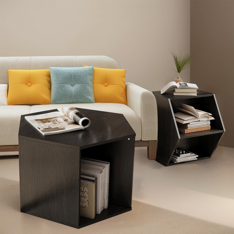 Ensemble de tables de bout Tyvion, Brun-noir