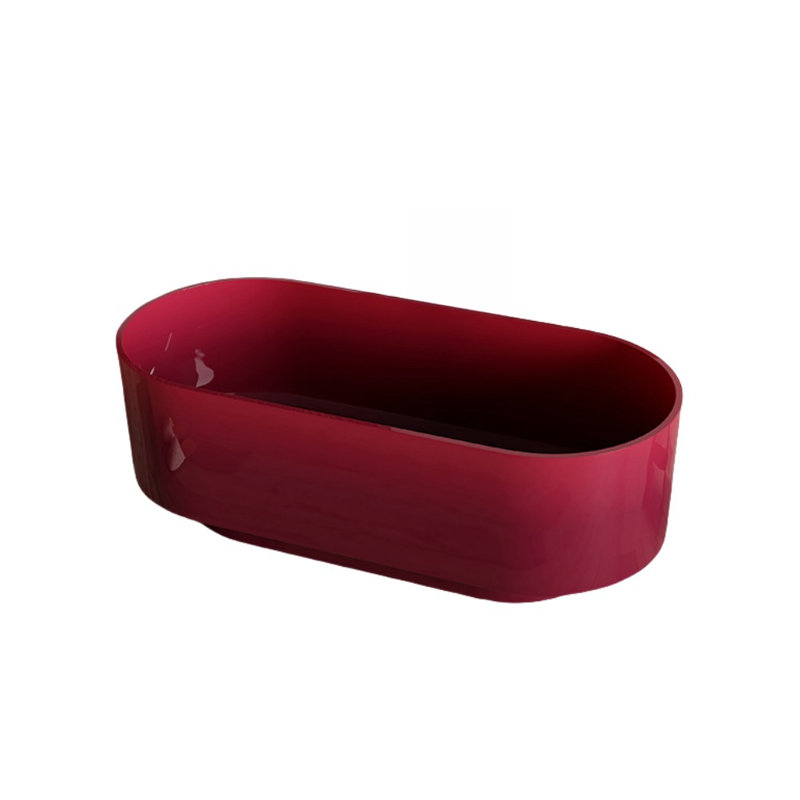 Modern Creative Red Oval Bathtub
