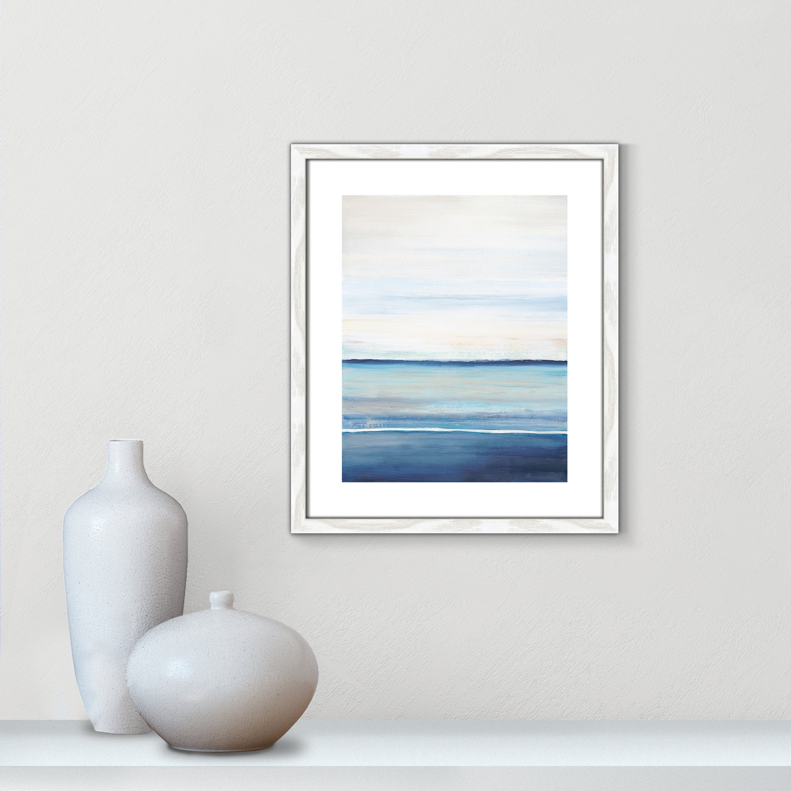 Distant Whispers by Filippo Ioco - Painting Print, White Wood Framed Paper, 19" H x 16" W x 0.75" D