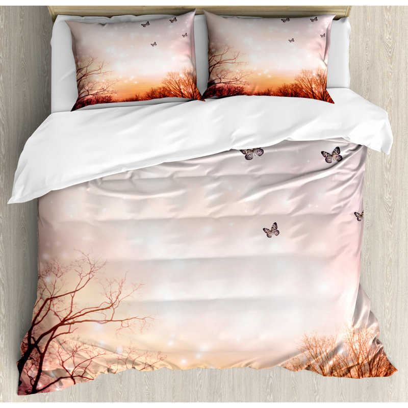 Rustic Polyester Floral Duvet Cover
