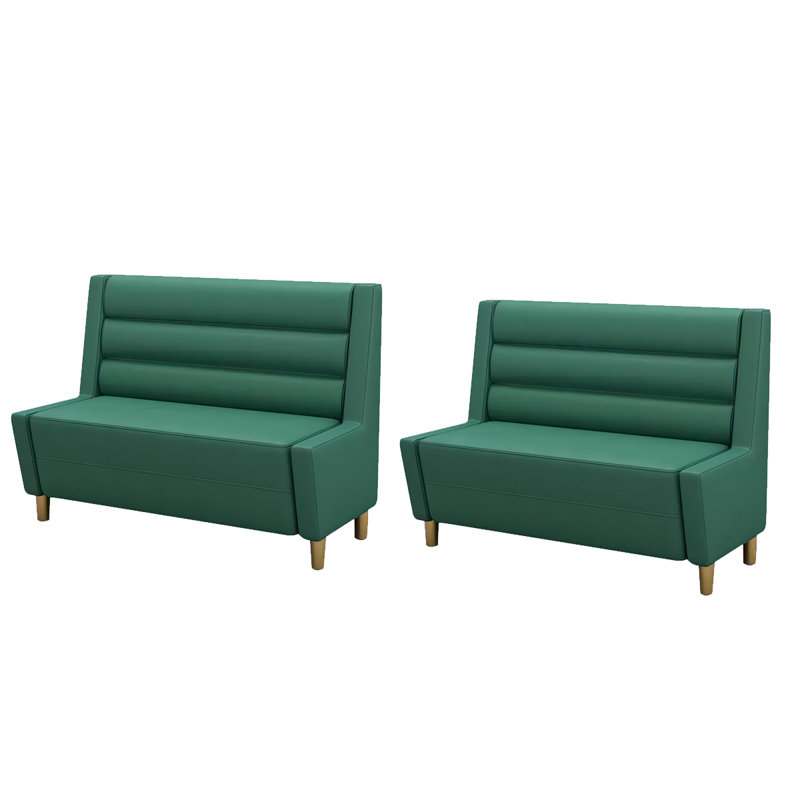 Ensemble de 2 bancs rembourrés en similicuir vert