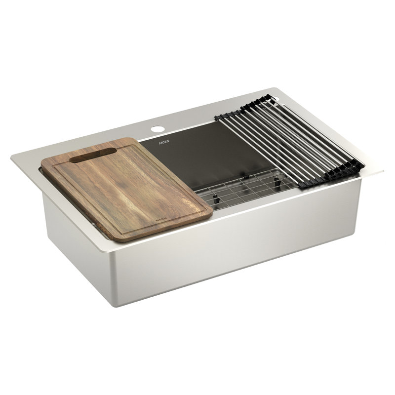 Luxe Chef 32” Workstation Stainless Steel Undermount Single Bowl Sink with Accessories