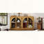 Buffet de rangement à 4 portes avec portes en verre et tablettes réglables
