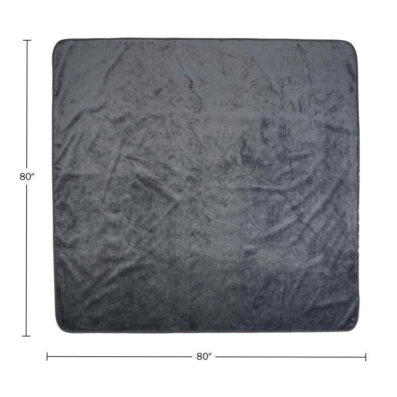 King-Size Gray Cotton Waterproof Blanket for Kids and Pets