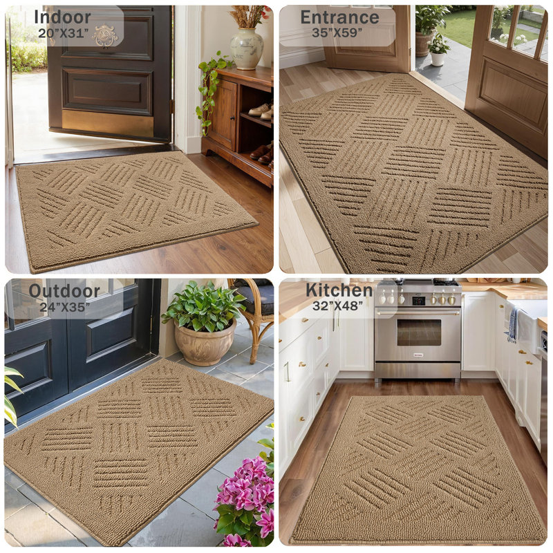 Tapis d'entrée antidérapant antidérapant Premium Premium, L 32 po x L 48 po, Kaki