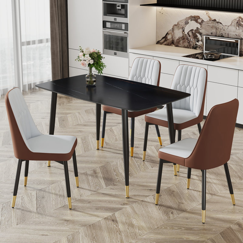 Table de salle à manger Shand, Noir, H 30 po x L 50 po x l 30 po