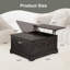 Table basse carrée avec rangement caché, table basse à plateau relevable pour salon-1864311294