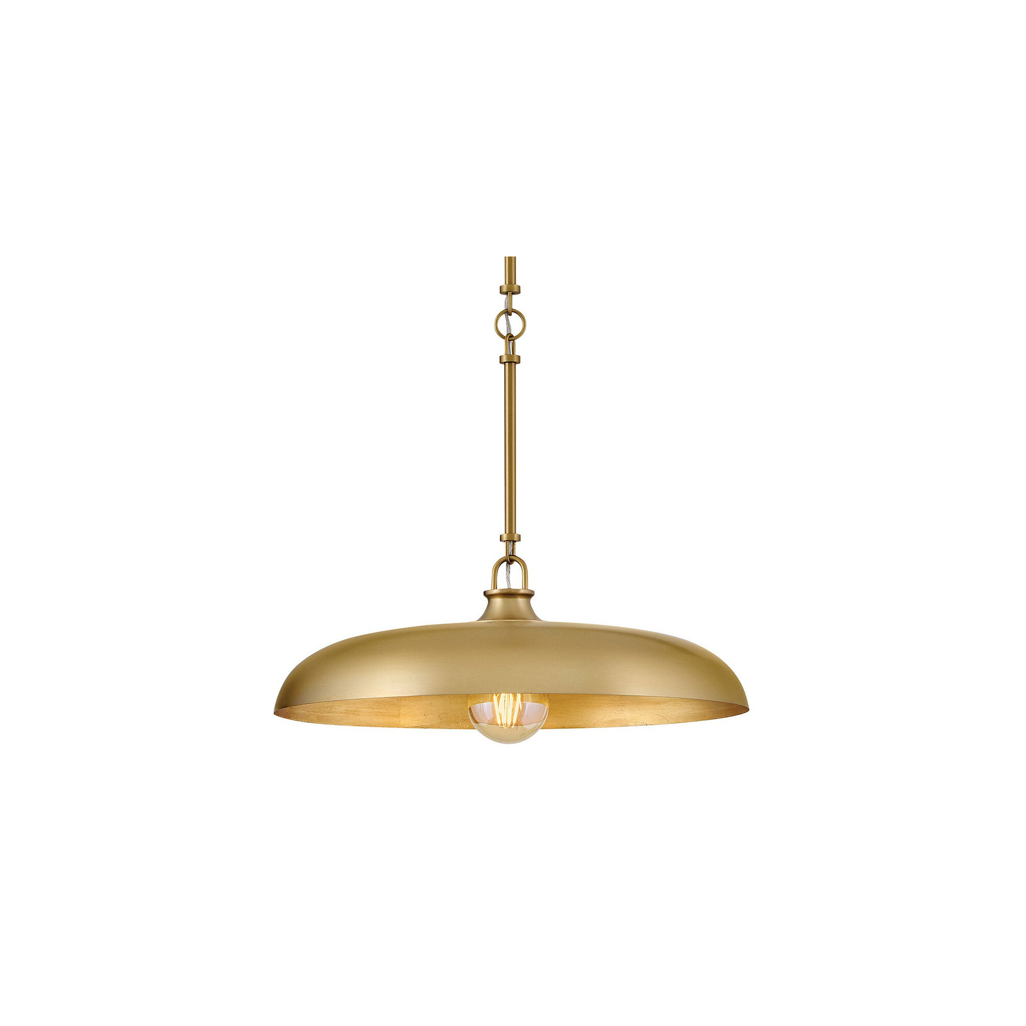 Hinkley Sadie Saucer Shaped Pendant, Lacquered Brass, 6.25" H x 18" W x 18" D
