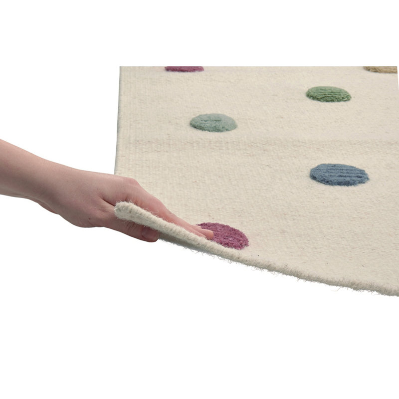 Polka Dots Wool Hand Woven Area Rug, Rectangular 160 x 230cm