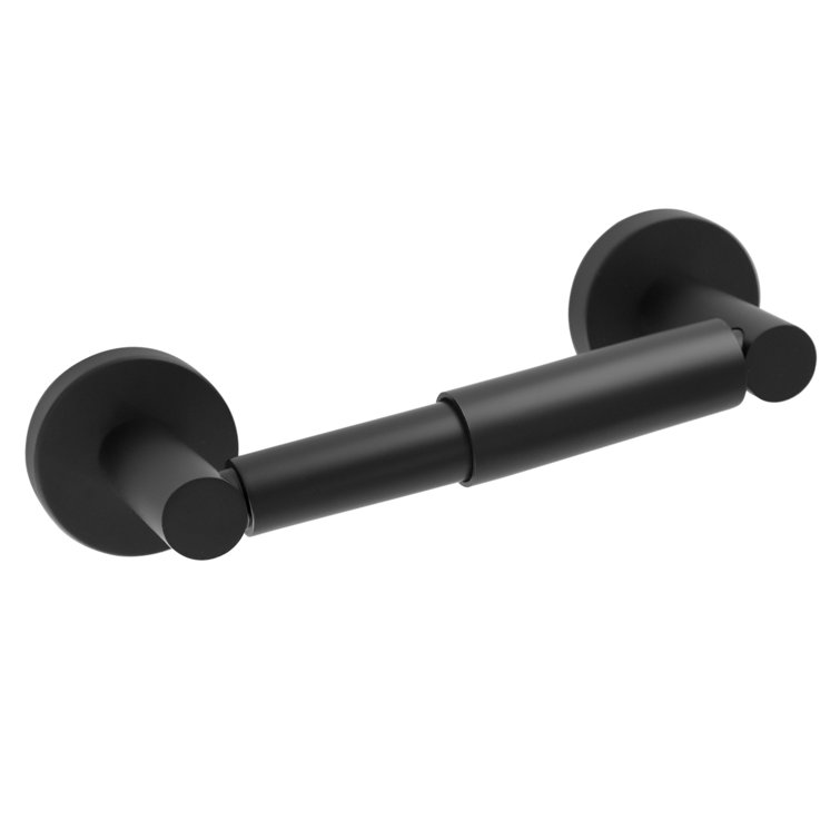 Design House 559351 Graz Park Two-Post Toilet Paper Holder, Classic Wall Mounted Spring Toilet Roll Holder, Matte Black