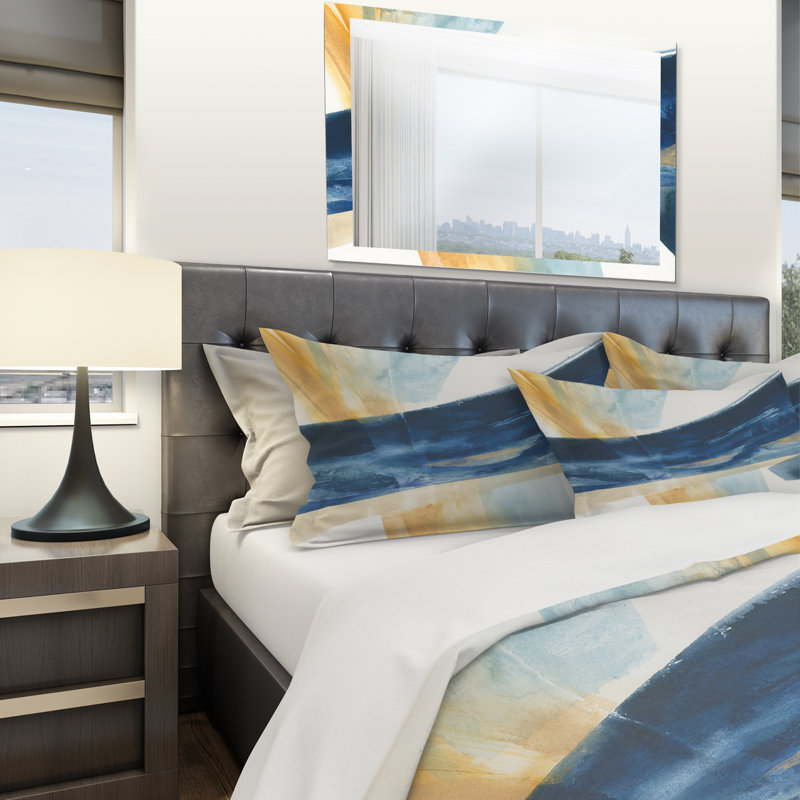Indigo Panel I - Ensemble de housse de couette moderne Glam - Microfibre de polyester