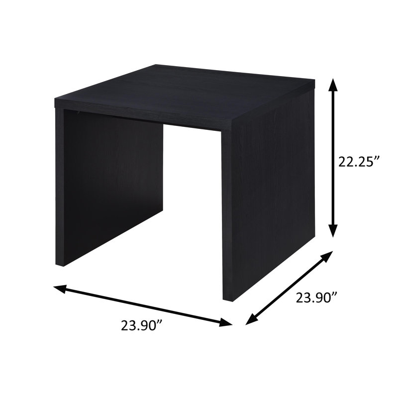 23.9" W Contemporary End Table, Black