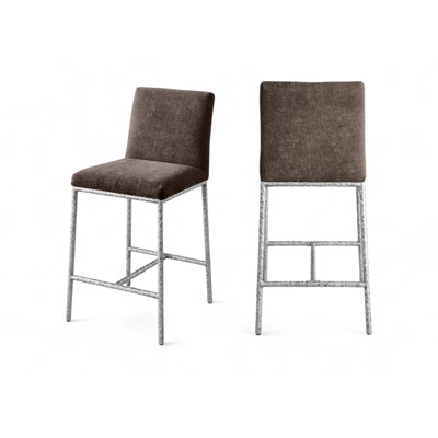 Reeves Chenille Fabric Upholstered Counter Stool