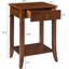 Table d'appoint Mid-Century moderne avec tiroir et tablette de rangement - Table de bout en bois massif pour le salon, le canapé ou la chambre à coucher - Assemblage facile, fabrication durable