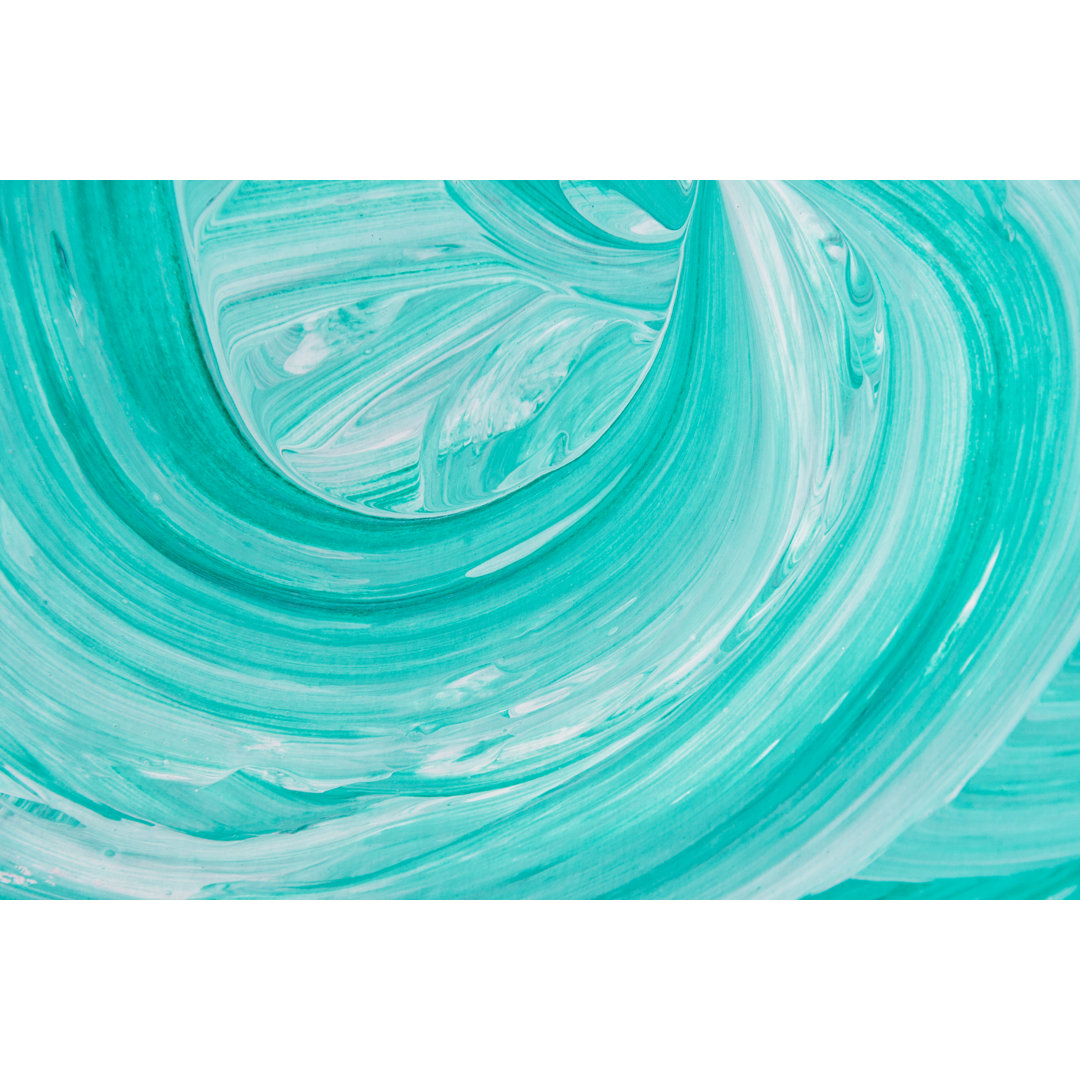 Swirly Grün Weiß Aqua Abstrakt von Dlinca - Leinwandbild