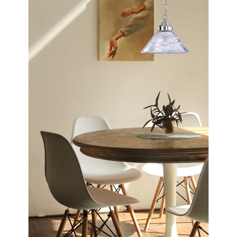 Luminaire suspendu conique 1 lumière, Nickel brossé