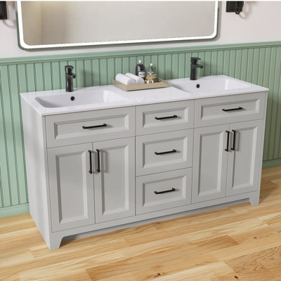 Meuble-lavabo double 60 po Elze