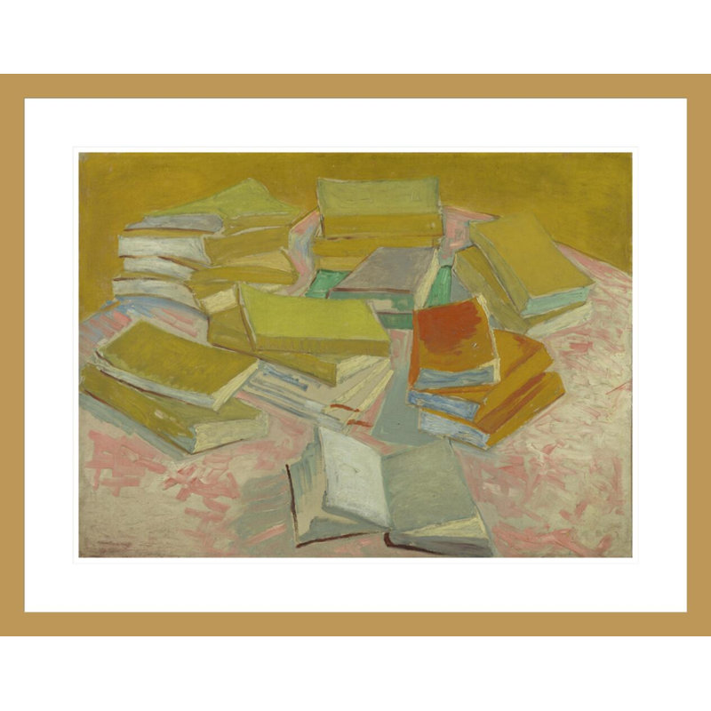 «Piles of French Novels» par Vincent van Gogh, impression giclée encadrée, H 23,34 po x l 29,5 po