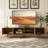 86.6" Modern TV Stand with Fluted Doors and Removable Shelves for TVs up to 90" - Walnut Media Console with Cable Management