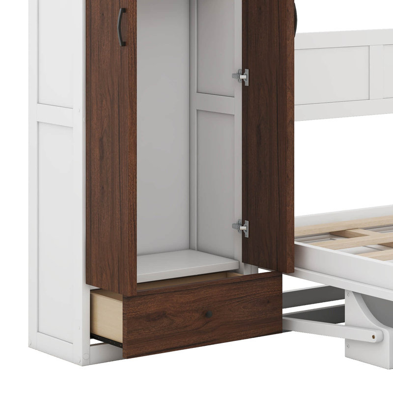 Grand lit escamotable avec lumière DEL, lit escamotable avec tiroirs de rangement pour garde-robe de bureau, lit escamotable pour chambre à coucher