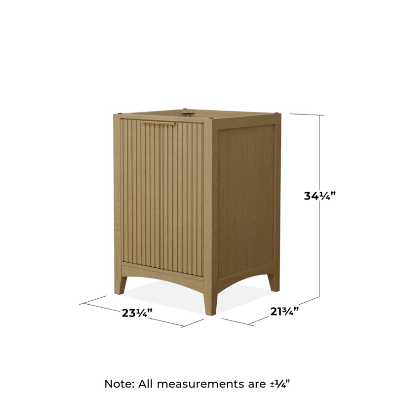 Palmilla 23.25" Freestanding Single Bathroom Vanity Base Only, Beige, Brushed Gold
