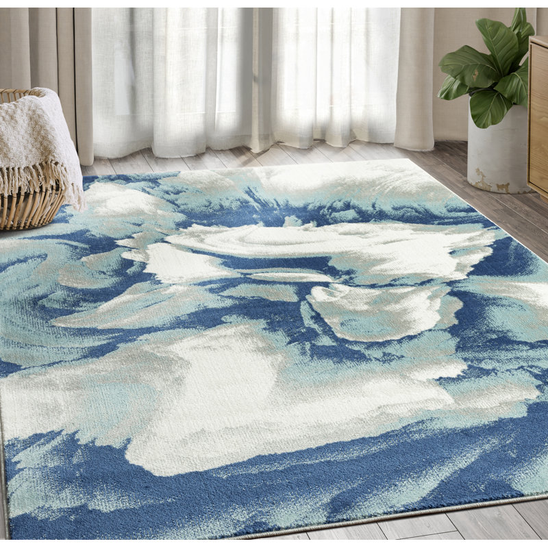 Tapis abstrait Ezmae, Rectangle 7 pi 9 po x 10 pi 2 po