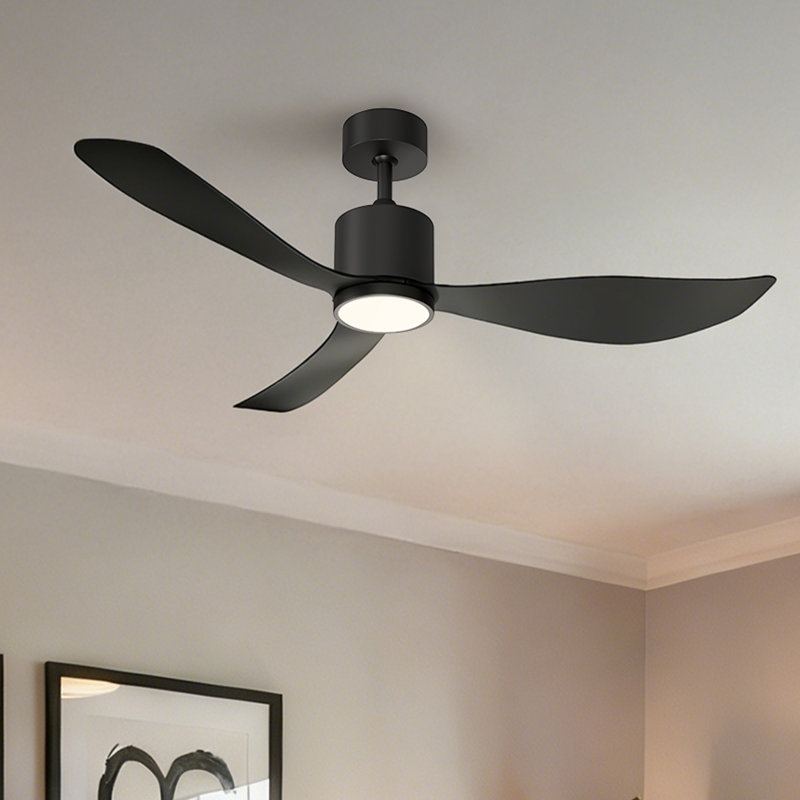 Ventilateur de plafond de 52 po avec lumière incluse, grande télécommande à 3 pales et débit d'air élevé à 6 pales, moteur à courant continu réversible à faible bruit