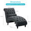 Chaise longue en velours capitonnée avec coussin éponge haute densité-1876958412