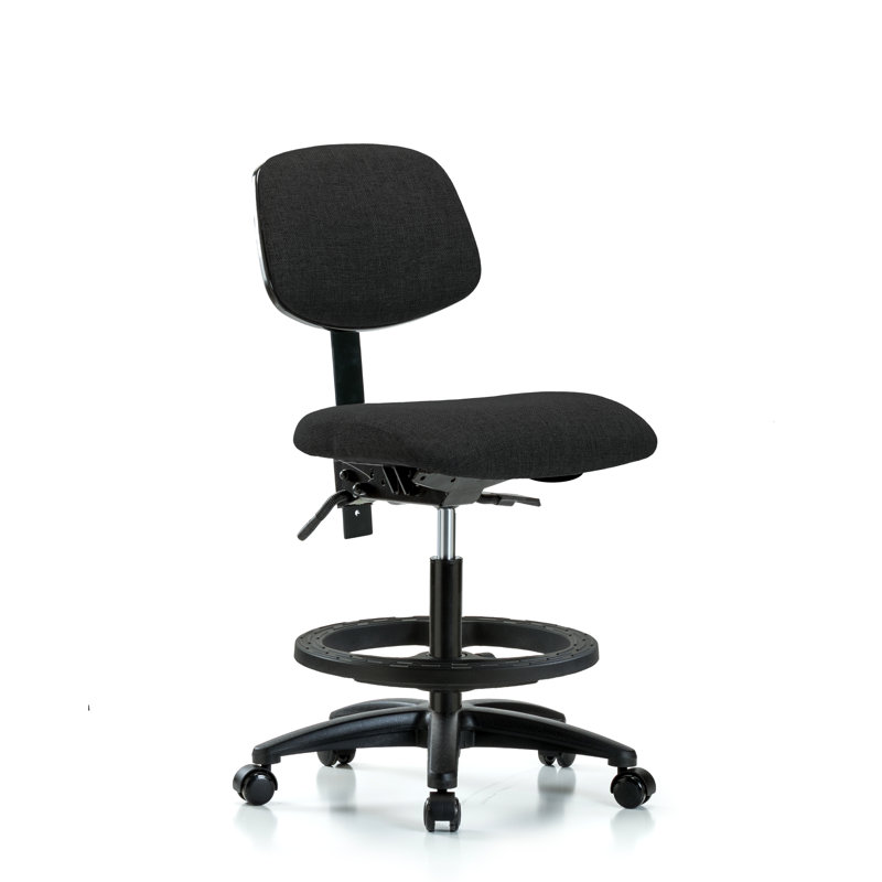 Abril Drafting Chair, Black, Casters, Included