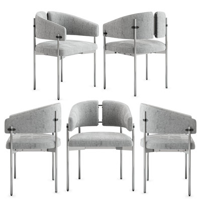 Luxury Velvet Dining Room Chairs With Armrest Design And Mirrored Legs