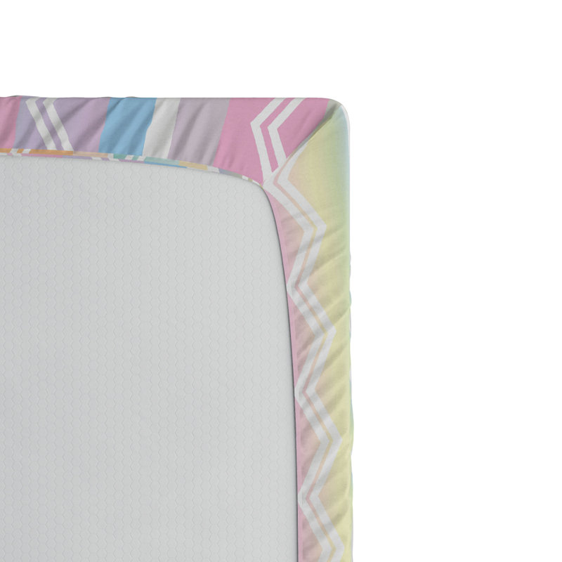 Twin XL Multicolor Striped Microfiber Fitted Sheet