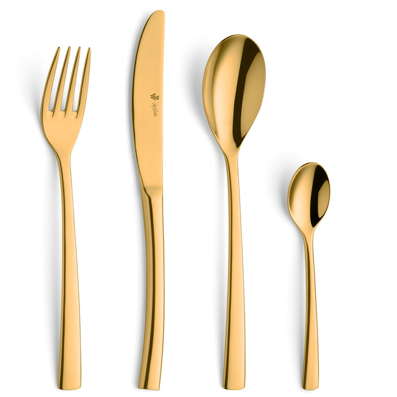4-tlg. Besteckset, Gold