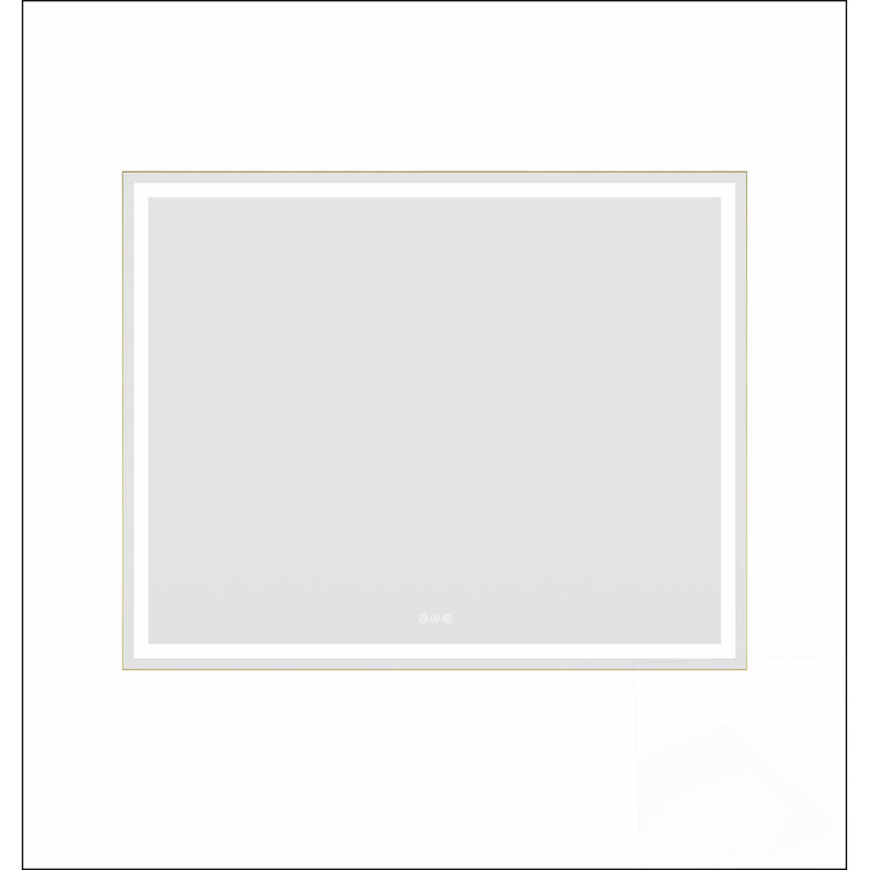 Miroir de salle de bain 60 x 48 pouces à DEL avec éclairage à intensité variable anti-buée, à mémoire de forme et à intensité variable, fixé au mur avec cadre en aluminium