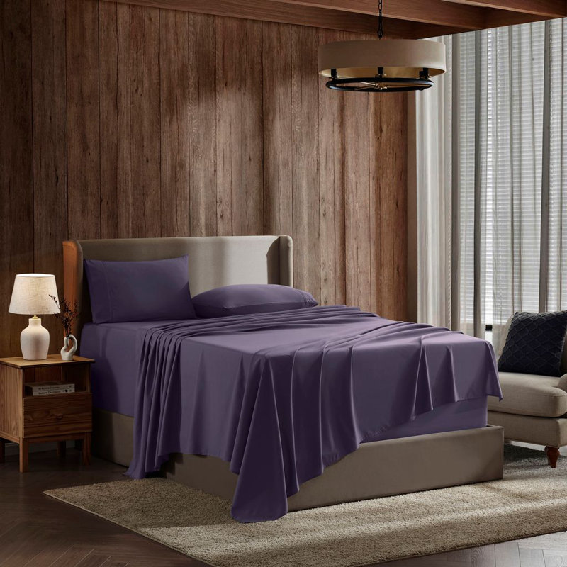 Ensemble de draps doux et respirant Hotel Collection, Mauve aubergine, Système d'enceinte très grand