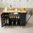 Versatile Storage Black Particle Board Island For Dining & Organizing