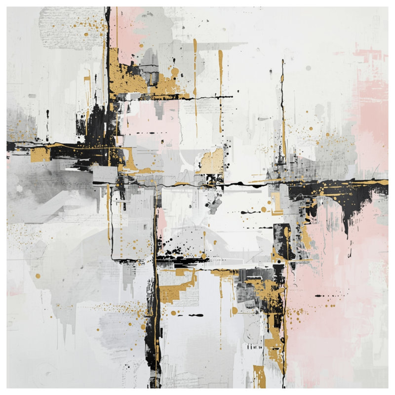 Abstract Gold Splatter Double Sided Throw Pillows, 18 x 18 inches